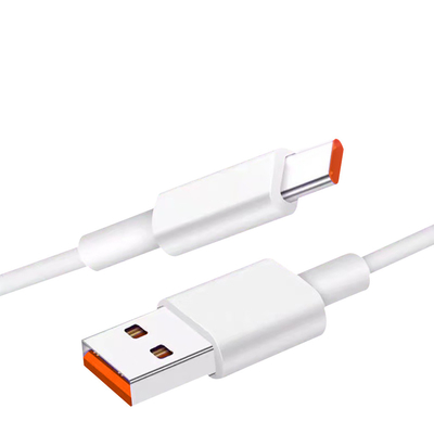 1মি দৈর্ঘ্যের সাদা রঙের USB চার্জিং ডেটা কেবল 20V 3A 60W USB 3.1 দ্রুত চার্জ করার জন্য