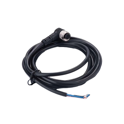PVC কভার সহ মেটাল স্ক্রু Phoenix M12 Cable 100cm দৈর্ঘ্য পুরুষ থেকে মহিলা কালো