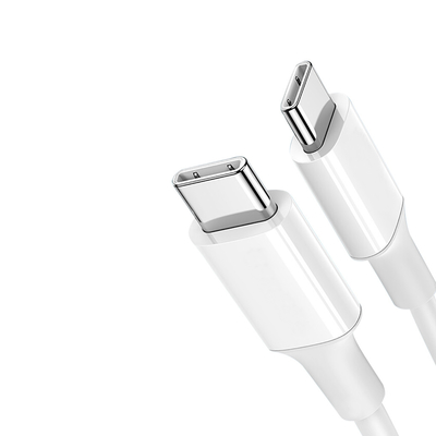 পিভিসি জ্যাকেট 20V 3A 60W সহ সাদা রঙের USB C থেকে C ফাস্ট চার্জ ক্যাবল
