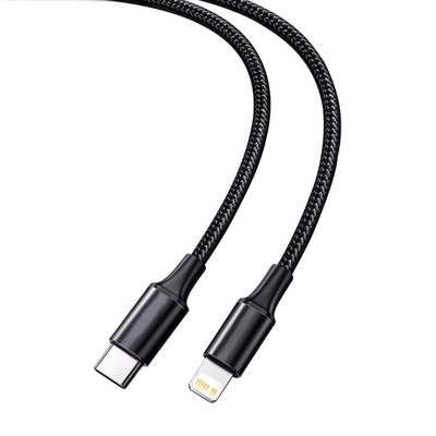 নাইলন ব্রেইড কভার 10Gbps স্থানান্তর গতি সহ কালো রঙের USB দ্রুত চার্জিং তার