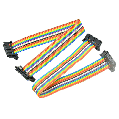 ওয়্যার গেজ AWG28# 2.54mm পিচ সংযোগকারী সহ কাস্টমাইজড IDC 16 পিন ফ্ল্যাট রিবন কেবল