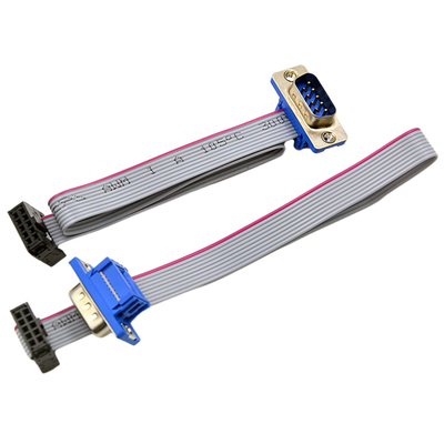 প্যানেল মাউন্টের জন্য OEM 2.54 মিমি পিচ রিবন কেবল IDC DB9 পুরুষ মহিলা