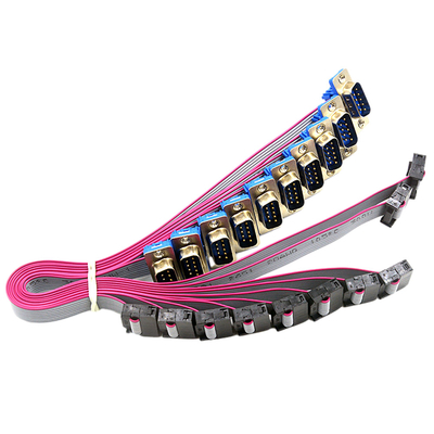 প্যানেল মাউন্টের জন্য OEM 2.54 মিমি পিচ রিবন কেবল IDC DB9 পুরুষ মহিলা