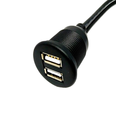 ওয়াটারপ্রুফ USB2.0 ডুয়াল ইউএসবি পোর্ট ক্যাবল কার মোটরসাইকেলের জন্য 1 মিটার