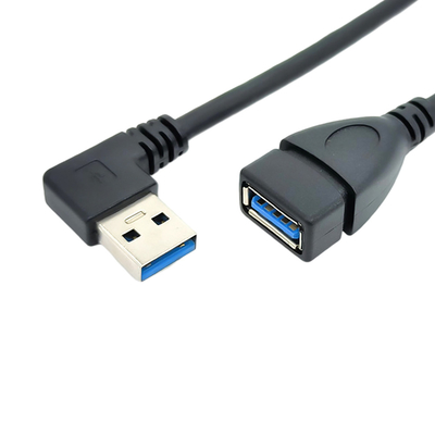 USB 3.0 পুরুষ থেকে মহিলা অ্যাডাপ্টারের সাথে 90 ডিগ্রি ডান কোণ USB চার্জিং ডেটা কেবল