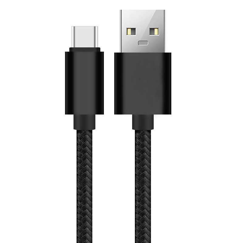 কালো রঙ 3A USB চার্জিং ডেটা কেবল নাইলন বিনুনি RoHS CE প্রত্যয়িত