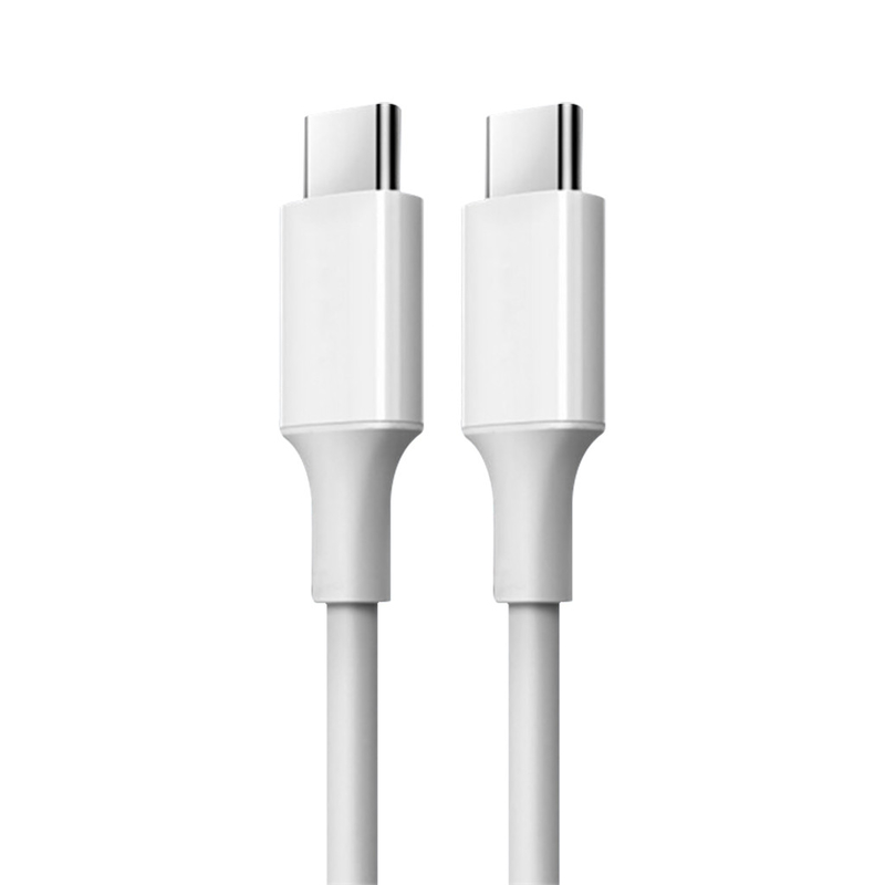পিভিসি জ্যাকেট 20V 3A 60W সহ সাদা রঙের USB C থেকে C ফাস্ট চার্জ ক্যাবল
